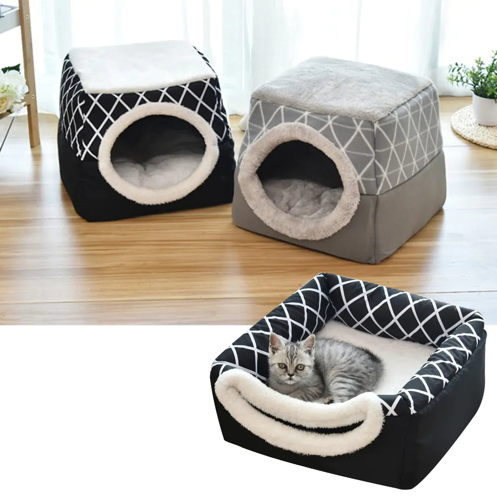 Cozy Capsule Pet Nest Bed – Reversible Dual-Comfort Bed for Cats & Small Dogs